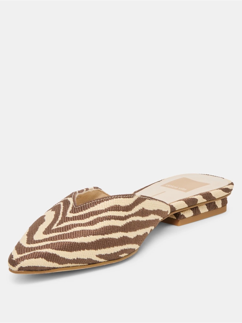 Dolce Vita Brown & Cream Zebra-Print Pointed Mules - Picture 2 of 7